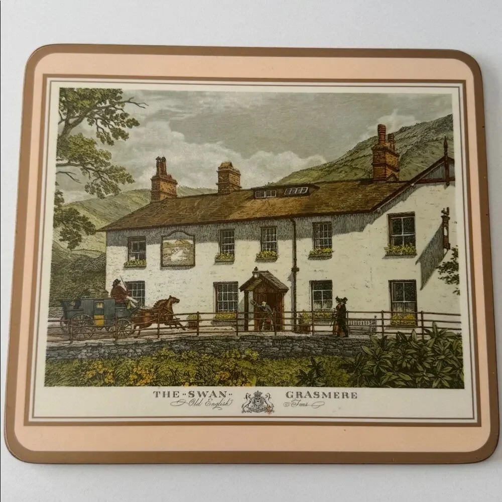 Vintage Pimpernel Hardboard European Scene Cork Placemat/Trivet